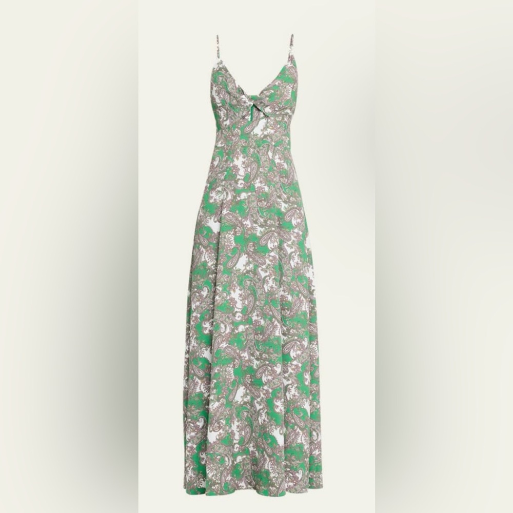 L’Agence porter twisted front dress in paisley green